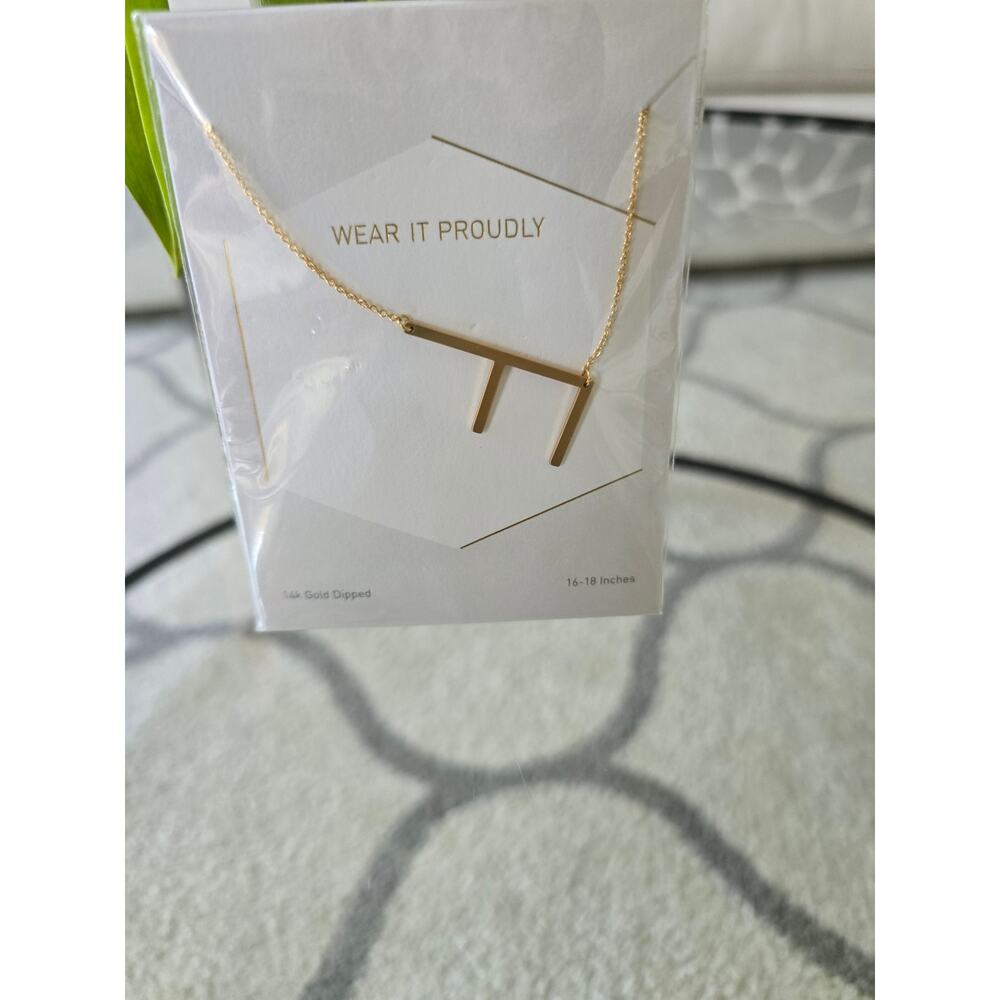 Wishbonne Initial 14K Gold Dipped Necklace F New